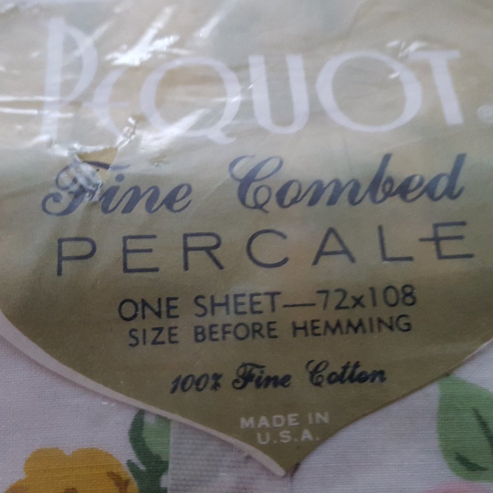 Vintage Flat Sheet Pequot Fine Combed Percale Sweetheart Rose*1 FLAT SHE… - Picture 3 of 8